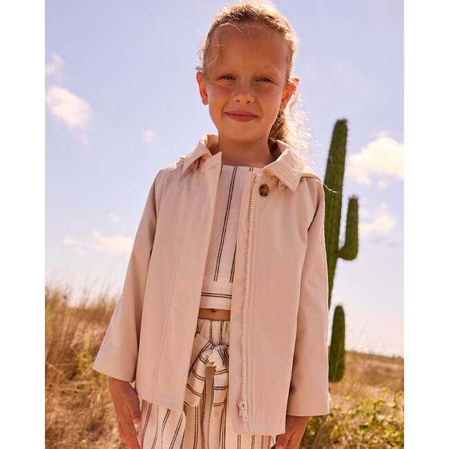 Hooded Windbreaker, Light Beige - Raincoats - 4