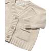 Knitted Baby Cardigan, Beige - Cardigans - 3