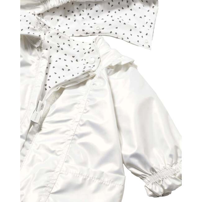 Hooded Glossy Jacket, White - Jackets - 4