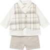 Formal Set, White & Beige - Mixed Apparel Set - 1 - thumbnail