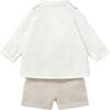 Formal Set, White & Beige - Mixed Apparel Set - 2