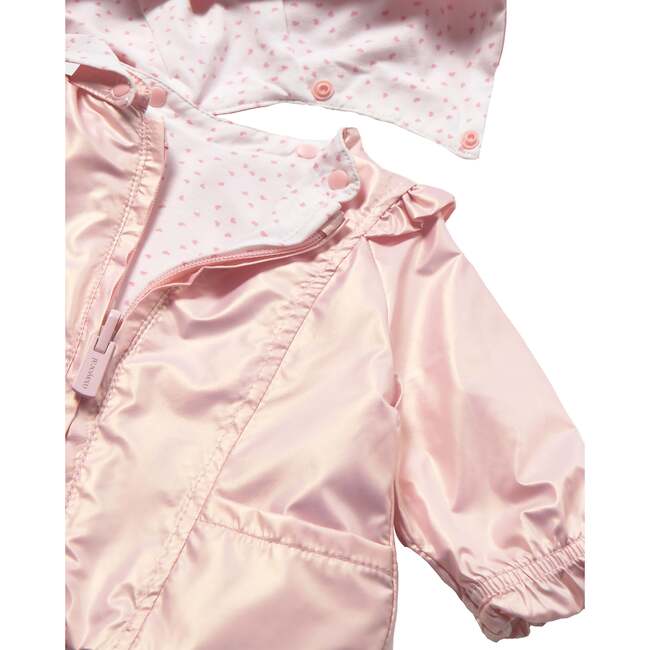 Hooded Glossy Jacket, Pink - Jackets - 4