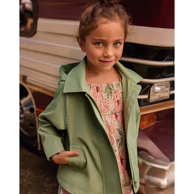 Hooded Windbreaker, Green - Raincoats - 4