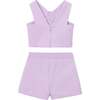 Floral Two-Piece Set, Lavender - Mixed Apparel Set - 2