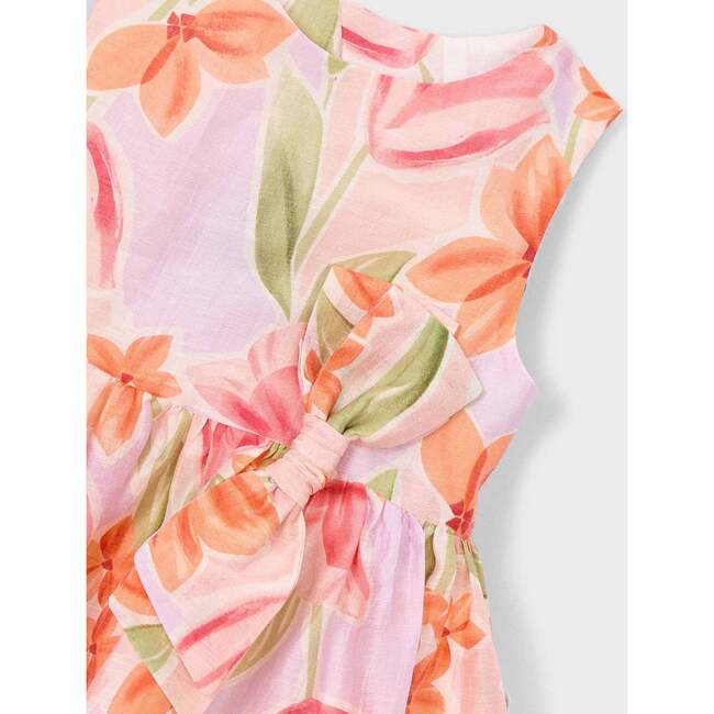 Floral Bow Dress, Pink - Dresses - 3