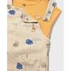 Graphic Tee and Printed Dungarees Set,  Yellow - Mixed Apparel Set - 2