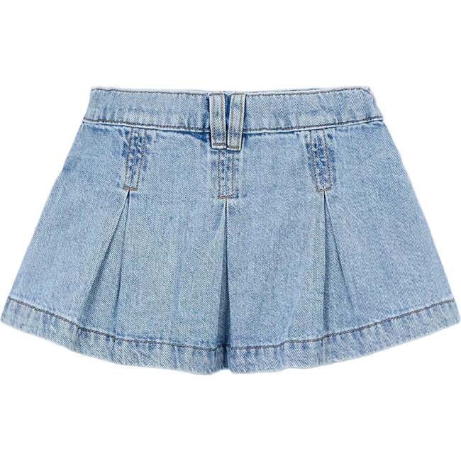 Denim Pleated Skirt, Blue