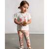 Graphic Top and Floral Legging Set, Ivory - Mixed Apparel Set - 4