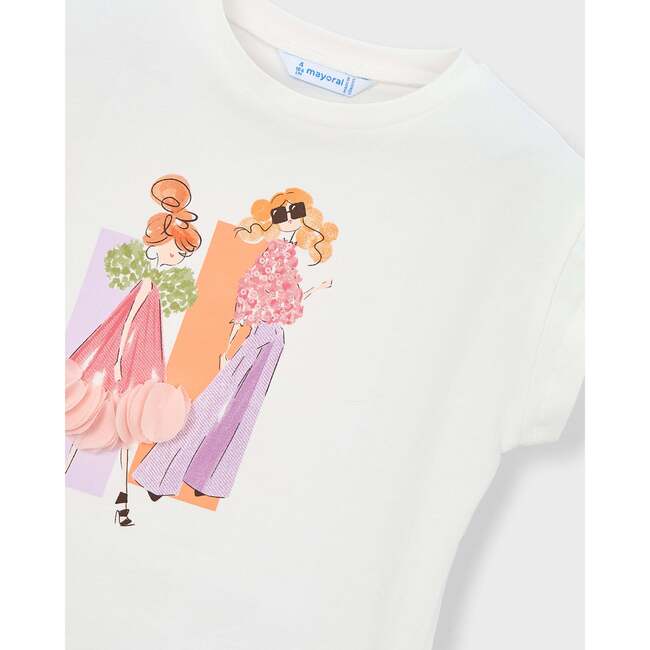 Doll Print T-Shirt, White - T-Shirts - 3