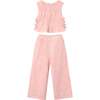 Lace Two-Piece Outfit, Pink - Mixed Apparel Set - 1 - thumbnail