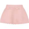 Knitted Skirt With Scalloped Hem, Pink - Skirts - 1 - thumbnail