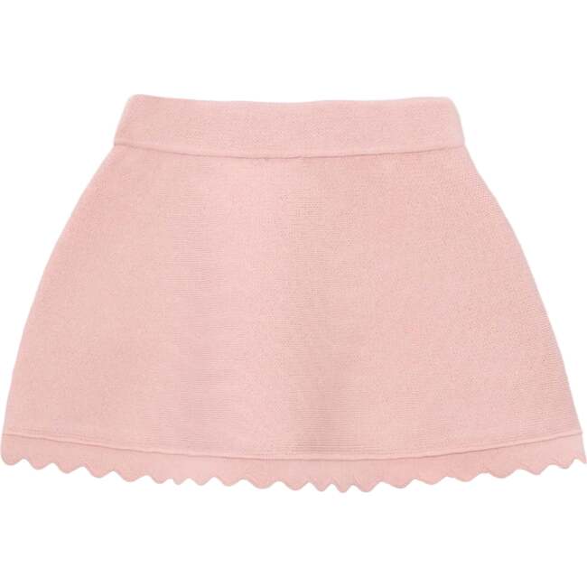 Knitted Skirt With Scalloped Hem, Pink