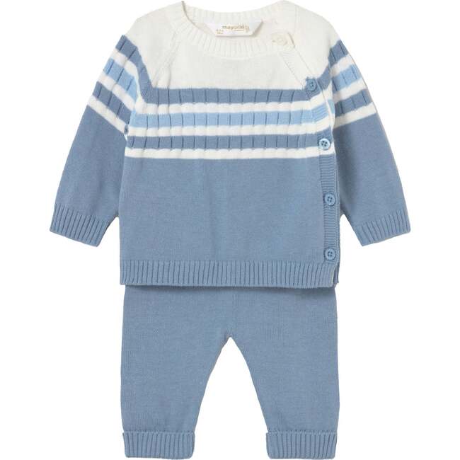 Knitted Baby Outfit, Light Blue
