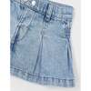 Denim Pleated Skirt, Blue - Skirts - 3