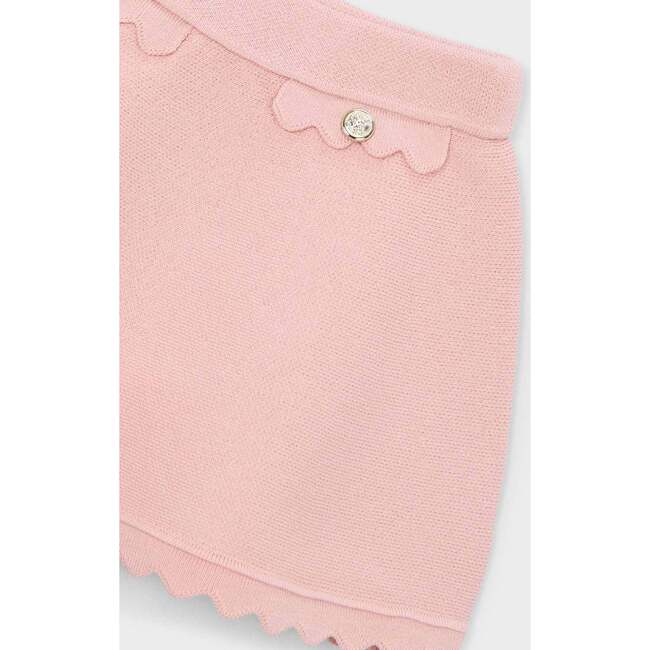 Knitted Skirt With Scalloped Hem, Pink - Skirts - 3