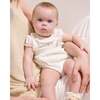 Knitted Baby Romper with Puff Sleeves, White - Rompers - 4 - thumbnail