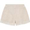Crochet Shorts With Scalloped Hem, Beige - Shorts - 2