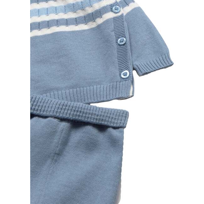 Knitted Baby Outfit, Light Blue - Mixed Apparel Set - 3