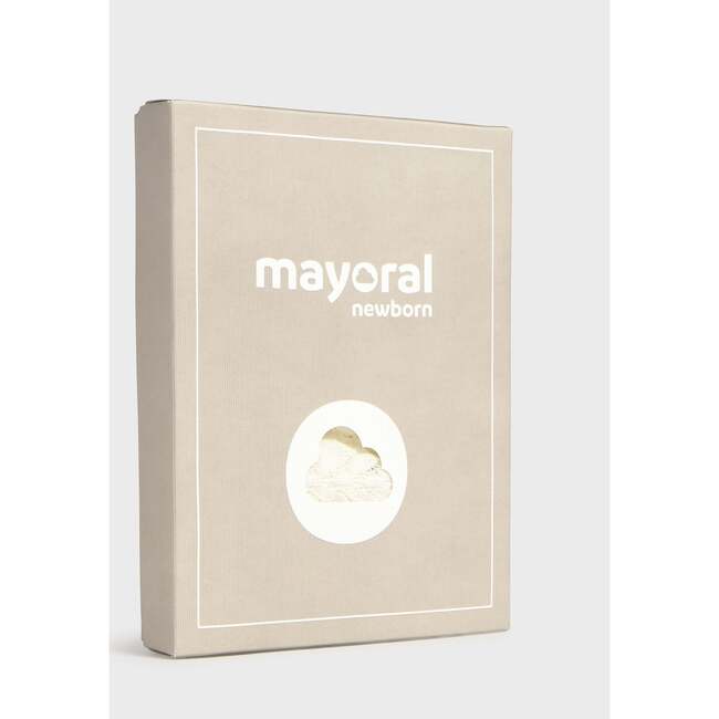 Knitted Baby Romper with Puff Sleeves, White - Rompers - 5