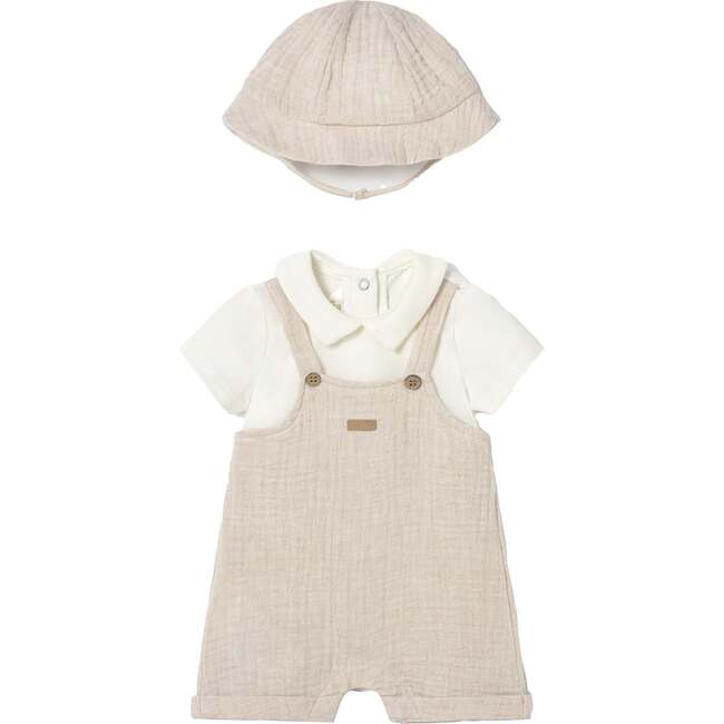 Baby Romper & Hat Set, Beige