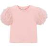 Baby Top With Puff Sleeves, Pink - T-Shirts - 1 - thumbnail
