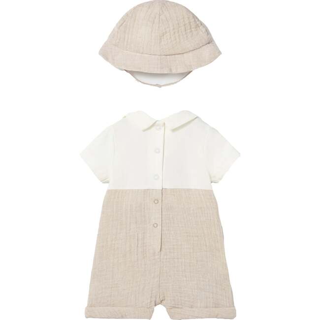 Baby Romper & Hat Set, Beige