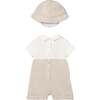 Baby Romper & Hat Set, Beige - Mixed Apparel Set - 2