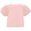 Baby Top With Puff Sleeves, Pink - T-Shirts - 2