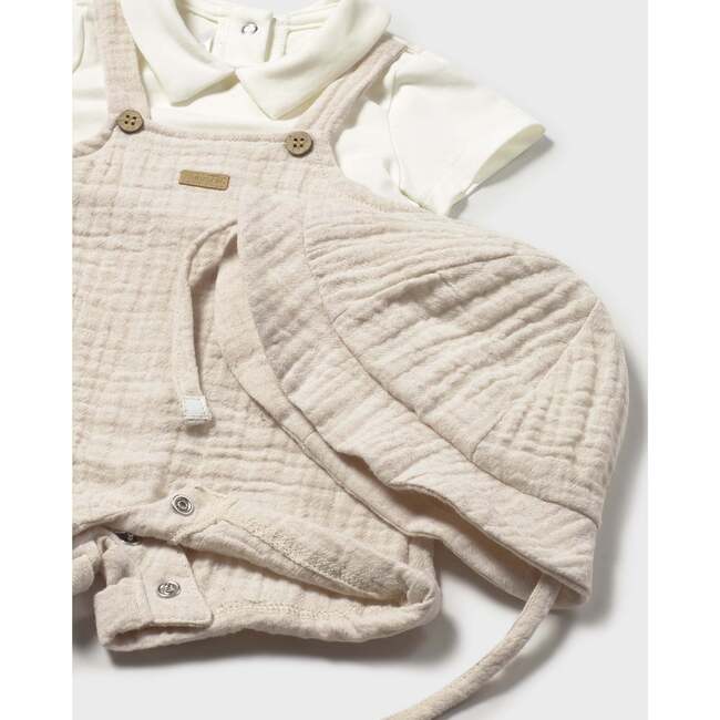 Baby Romper & Hat Set, Beige - Mixed Apparel Set - 3