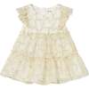 Baby Dress With Heart Motif, Beige - Dresses - 1 - thumbnail