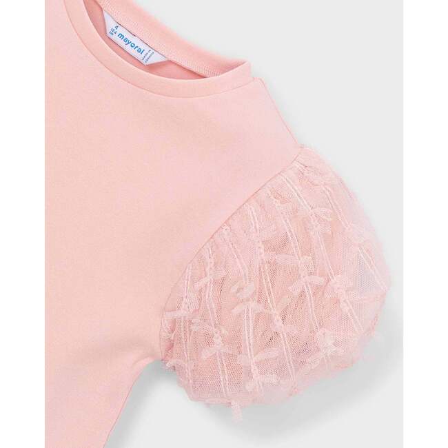 Baby Top With Puff Sleeves, Pink - T-Shirts - 3