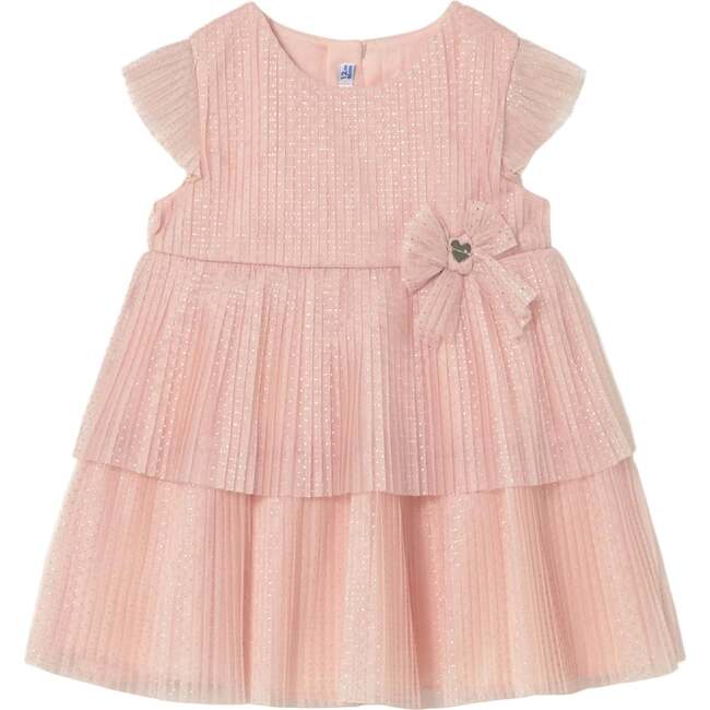 Baby Dress With Glitter Bow, Pink