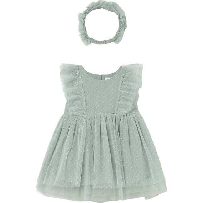 Baby Dress With Matching Headband, Green