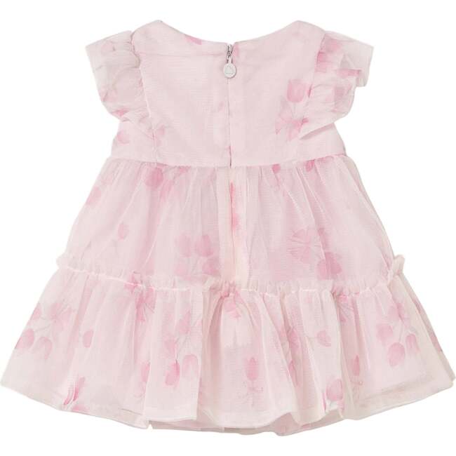 Baby Dress With Floral Overlay, Pink