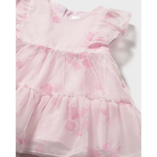 Baby Dress With Floral Overlay, Pink - Dresses - 3