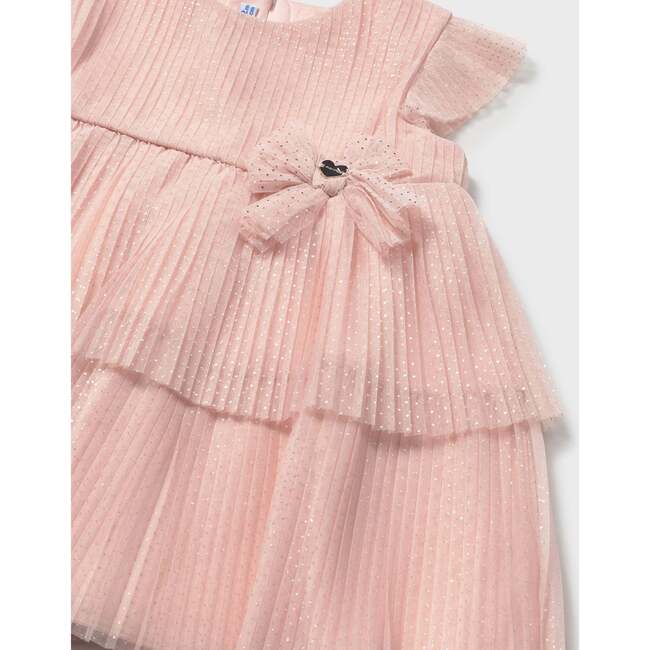 Baby Dress With Glitter Bow, Pink - Dresses - 3