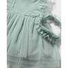 Baby Dress With Matching Headband, Green - Dresses - 3