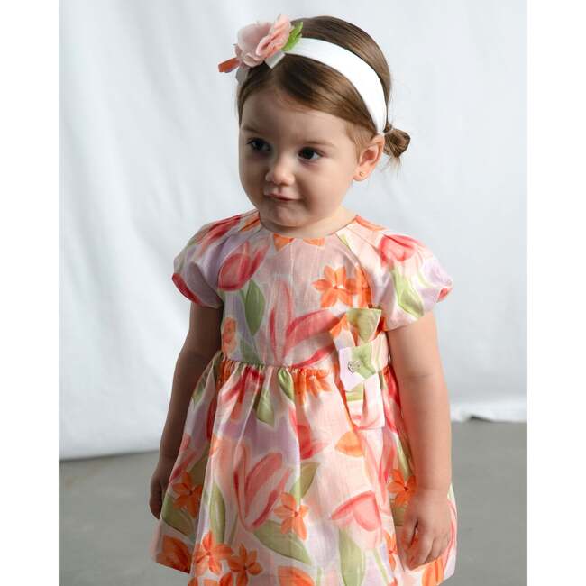 Baby Dress With Floral Print, Lavender - Dresses - 4