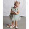Baby Dress With Matching Headband, Green - Dresses - 4