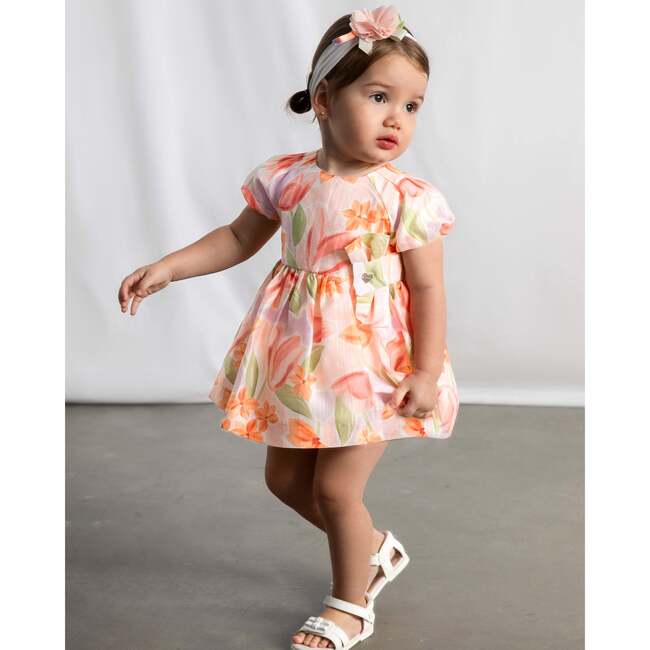 Baby Dress With Floral Print, Lavender - Dresses - 5
