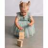 Baby Dress With Matching Headband, Green - Dresses - 6
