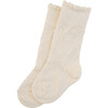 Hoppy Feet Knee High Socks, Cream - Socks - 1 - thumbnail