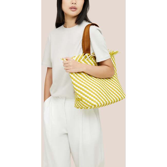 Women's Havana Medium Handwoven Tote Striped, Soleil - OS - Bags - 5