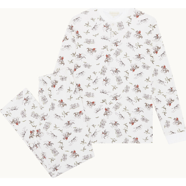 Women's Cowboy Pajamas, Cream - Pajamas - 1