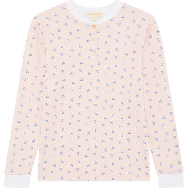 Love Heart Pajamas, Pink - Pajamas - 2