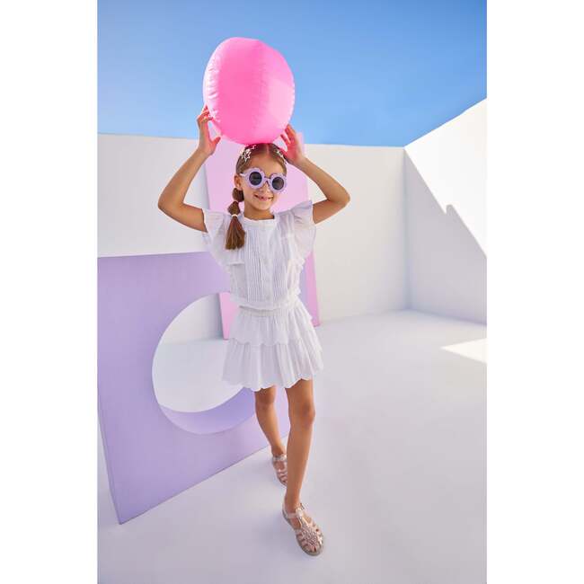 Tiered Skort, White Seersucker