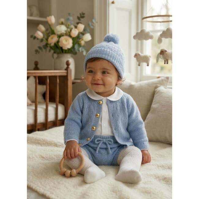 The Aspen Cashmere Baby Cardigan, Sky Blue