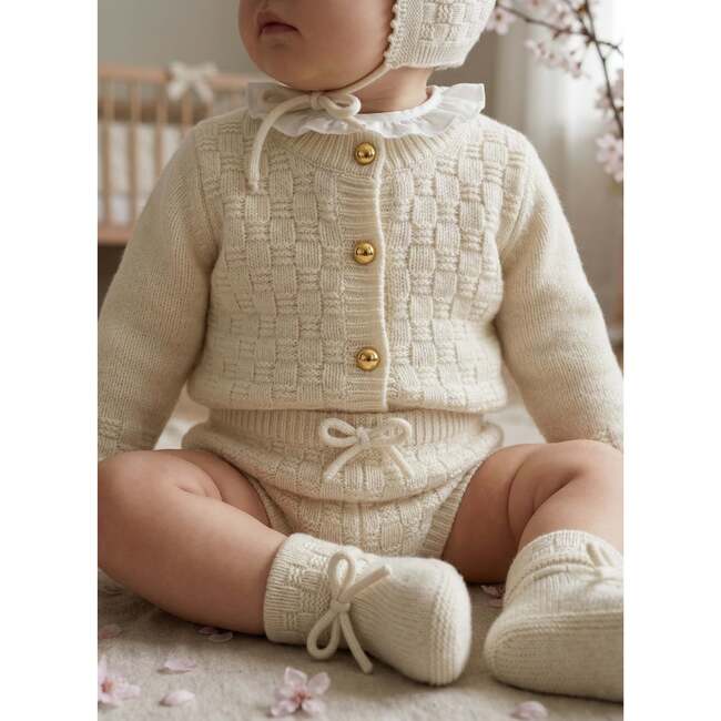 The Aspen Cashmere Baby Bloomer, Cream - Bloomers - 4