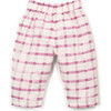 Window Pane Print Woven Pants, Ivory and Bubblegum - Pants - 2