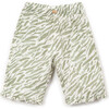 Woven Animal Print Pants, Olive - Pants - 1 - thumbnail